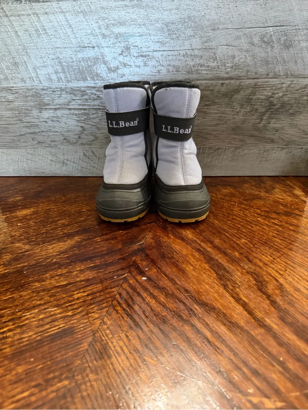 L.L. Bean Toddler Grey/Purple Snow Boots Warm Waterproof Winter Footwear Sz 7
